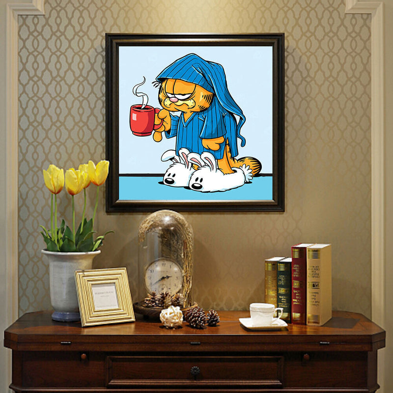 Cat Full Round Drill Home Decoration Ornament for Living Room Cartoon
