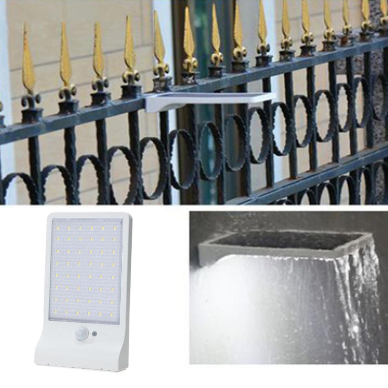 Solar LED Wall Lamp IP65 Human Induction Sensor White Light Outdoor (White)