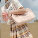 Retro Women Leather Solid Color Shoulder Bag Heart Large Capacity Messenger Bags
