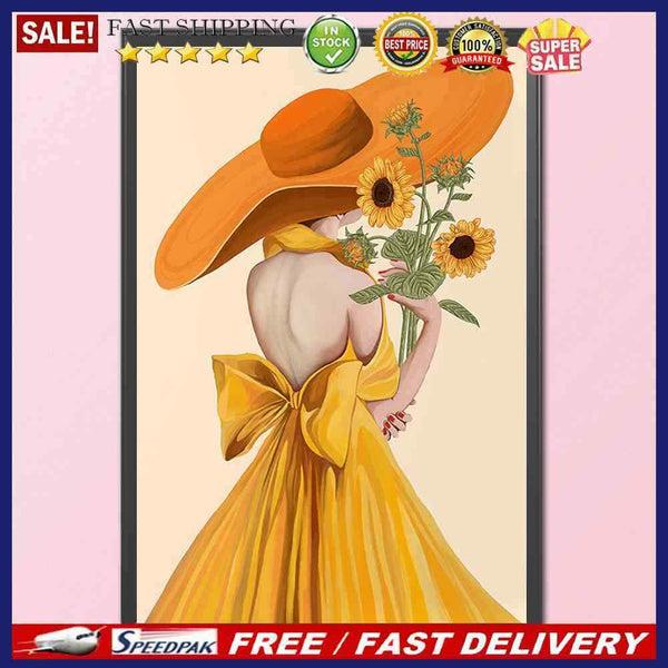 Sunflower Girl Full Cross Stitch 11CT Printed Embroidery Craft Kits Home Decor