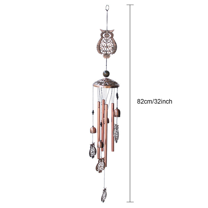 Animal Wind Chime Outdoor, Wind Bell Tubes, for Garden, Yard (Owl) Newly