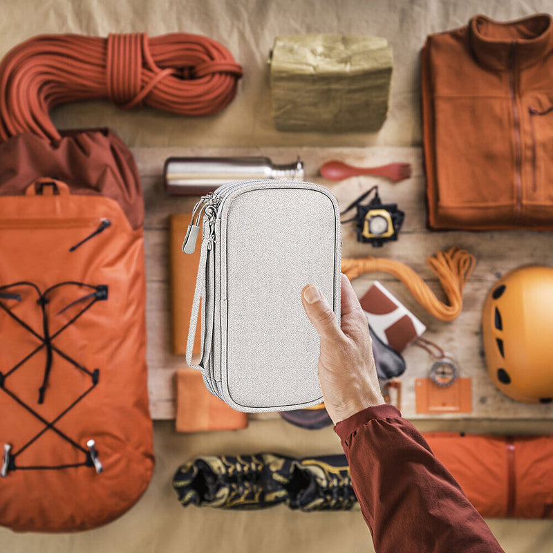 Digital Storage Bag Organizer Portable Data Cable Earphones Holder (Grey) Newly