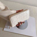 Women Evening Clutch Phone Card Bag Retro PU Alligator Pattern Purse Long Wal