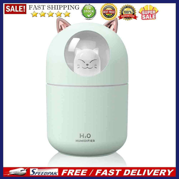 USB Air Humidifier Cute Aroma Diffuser with Night Light Mute Office Are Purifier