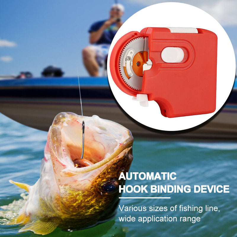 Portable Auto Electric Fishing Hook Tier Fish Hooks Line Tying Device (Red)