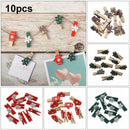 Decor Xmas Ornament Paper Clamp Christmas Woody Clips Card Holder Photo Pegs
