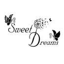 SWEET DREAMS Butterfly LOVE Quote Wall Stickers Bedroom DIY Decals 1 S6F7