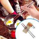 Aluminum Shape Shell Stainless Steel Folding Travel Chopsticks for Travel Picnic