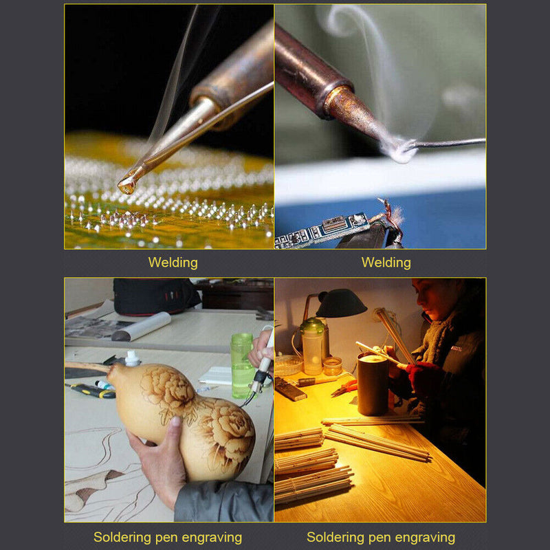 28 in 1 Wood Burning Kit 60W Temp Adjustable Pyrography Soldering Iron (US)