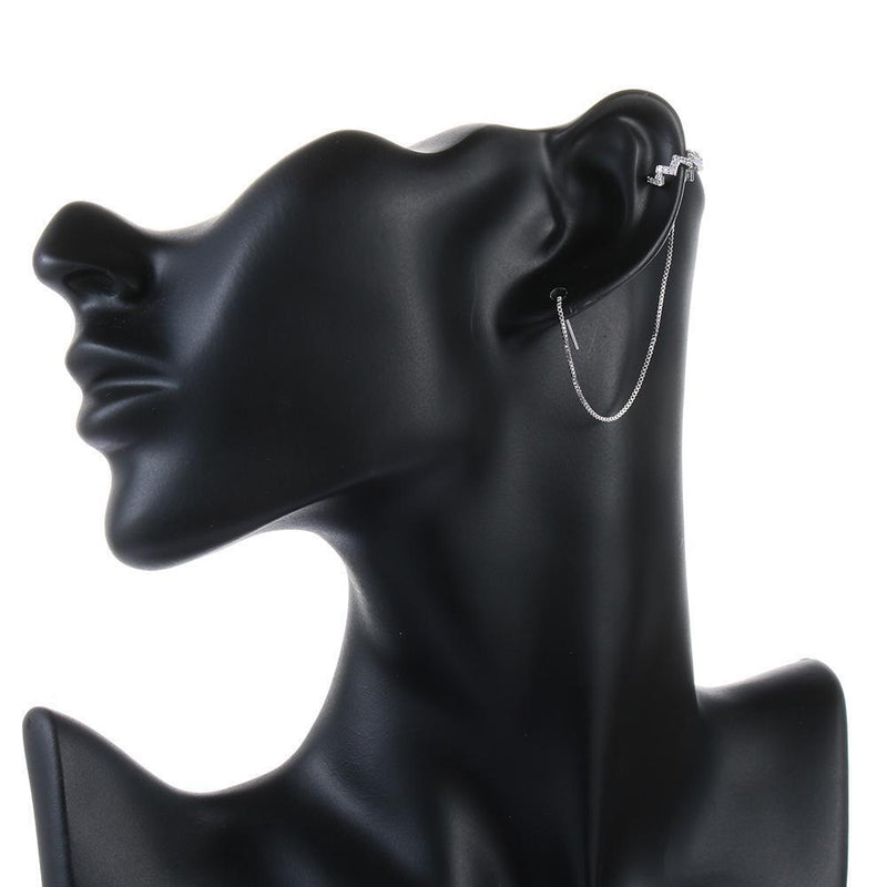 Ear Cuff Threader Ear Cuffs Climber Link Chain Earrings CZ Ear Piercing