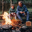 PU Leather Gas Canister Bag Cover LPG Fuel Can Protective Sleeve Brown (S) Newly