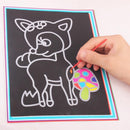 A4 DIY Scraping Drawing Card Single Side Children Painting Card Paper w/Pen