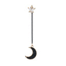 Korean Long Fashion Drop Dangle Earrings Star Moon Stud Earring Asymmetrical