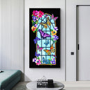 Window Flower Butterfly 5D DIY Diamond Painting Full Round Drill Picture Cr
