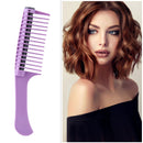 Anti Static Wide Tooth Hair Comb Reduce Hair Loss Curling Brush (Purple) Newly