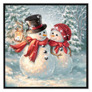 11CT Full Embroidery Christmas Snowman Cotton Print Cross Stitch Home Decoration