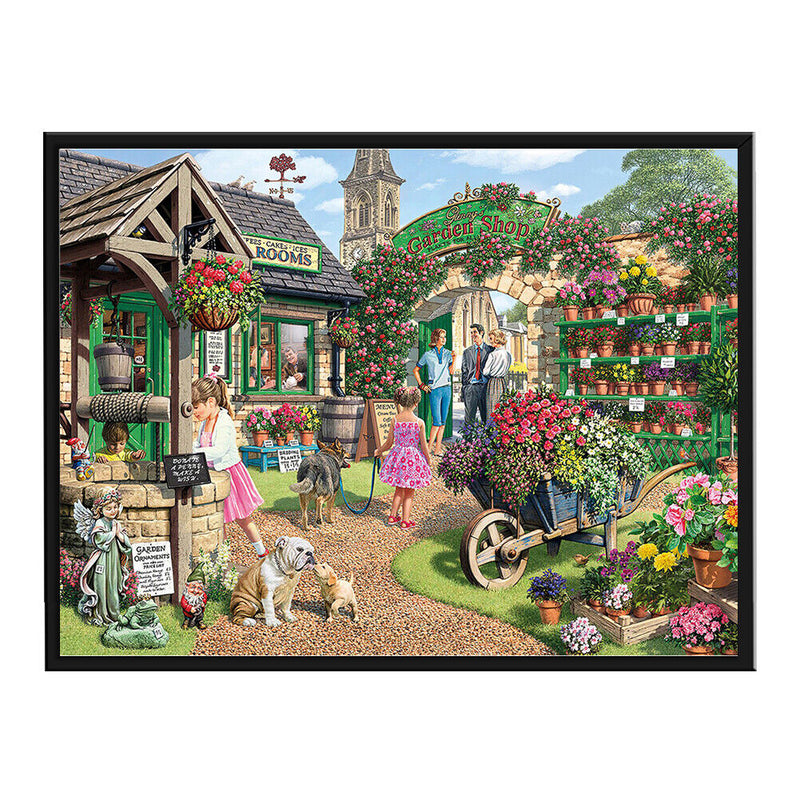 Full Embroidery Kits Flower Shop 11CT Stamped Needlework Home Decoration Art