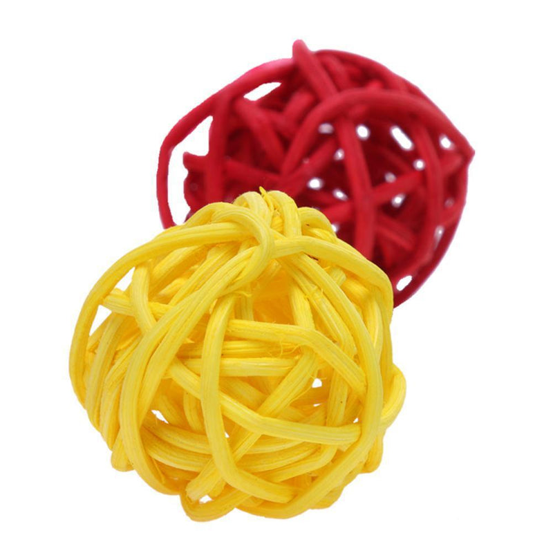 20pcs Bird Chewing Rattan Ball Parrot Funny Toys Pet Supplies Cage Decor