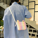 Cute Sequins Cat Crossbody Bag Leather Women Kids Small Purse Messenger Handbags