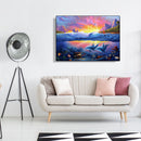 5D DIY Full Drill Round Shape Sea World Rhinestone Diamond Drawing for Home