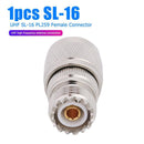 Walkie-Talkie Cable Connector L16 Male Plug to UHF SL-16 PL259 Female RF Adapter