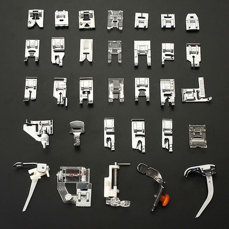 32 PCS Domestic Sewing Machine Foot Feet For Brother Singer Set