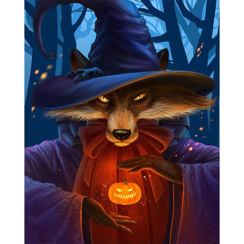 Fox Magician Oil Paint By Numbers Kit Frameless Drawing Picture Wall Decor