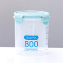 Plastic Food Buckled Jar Kitchen Clear Sealed Storage Box with Lid (800ml) Newly