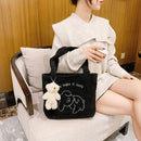 Portable Plush Shoulder Handbag Pendant Women Top-handle Bag (Black Sheep)