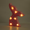 Mermaid Tail LED Night Lamp Children Gift Battery Powered Home Light (Pink)