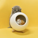 Cute Touch Dimming Kitten Night Light Bedside Charging Lamp Decor (White) Newly