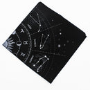 Tarot Card Tablecloth Zodiac-pattern Flannel Tarots Cloth 49x49cm (Black)