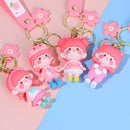 Backpack Pendant Creative Car Pendant Key Ring Wristband Keychain Pink Sakura