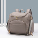 PU Large Capacity Diaper Bag Mommy Bag Backpack for Travel Totes (Grey)