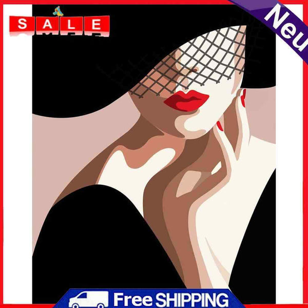 Paint By Numbers DIY Hand Painted Oil Modern Lady Canvas Drawing Kit Ornaments