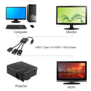 2 x USB-A/F + Micro USB Female to Micro USB Male Extender Cable OTG Hub