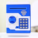 Electronic Piggy Bank ATM Password Money Automatic Save Safe Box(White Blue