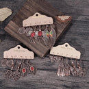 Jewelry Ethnic Geometric Drop Dangle Circle Leaf Tassel Fringe Earrings Set