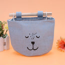 One Layer Pocket Canvas Storage Bag Back Door Wall Hanging Bag(Blue)