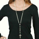 Glow in Dark Rosary Bead Luminous Necklace Jewelry Gift W7E4