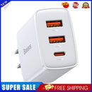 Baseus CCXJ-D02 30W 3 Ports USB Type C Mobile Phone Fast Charger (White)