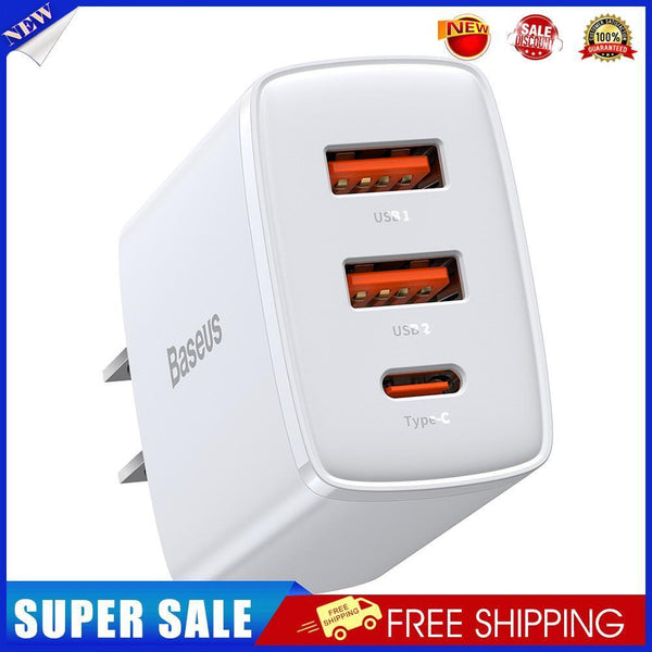 Baseus CCXJ-D02 30W 3 Ports USB Type C Mobile Phone Fast Charger (White)