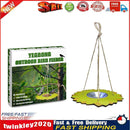 Outdoor Wooden Hanging Bird Feeder Stainless Steel Peanut Food Dispenser Newly