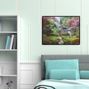 Round Diamond Painting Embroidery Picture Castle House Needlework Home Mosaic