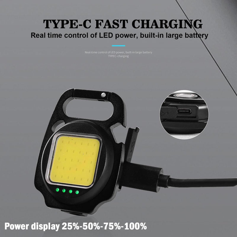 Mini LED Flashlight Portable Work Lights Pocket Keychains Torch USB Rechargeabl`