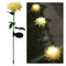 Solar Power Chrysanthemum Ground Light Flower Outdoor Garden Decor (Yellow)
