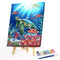 DIY Paint By Number Kit Frameless Turtle Fish Handpainted Canvas Wall Art Dec