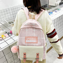 Women Fashion Plaid Printing 4pcs Pen Bag Cosmetics Pouch Shoulder Bag Knapsacks