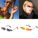 Narrow Sunglasses Fire Flame Wave Sun Glasses Fashion Sunglasses Rimless