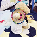 Buckle Dog Supplies Mexican Straw Cap Pet Straw Hat Sombrero Pet Ornaments